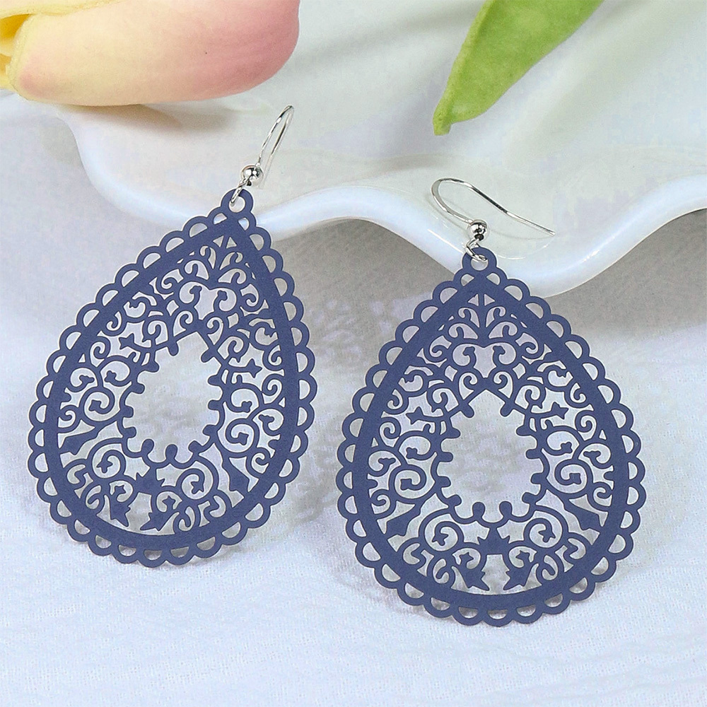 Bohemian Style Drop Earrings Thin Water Drop Shape Earring Set